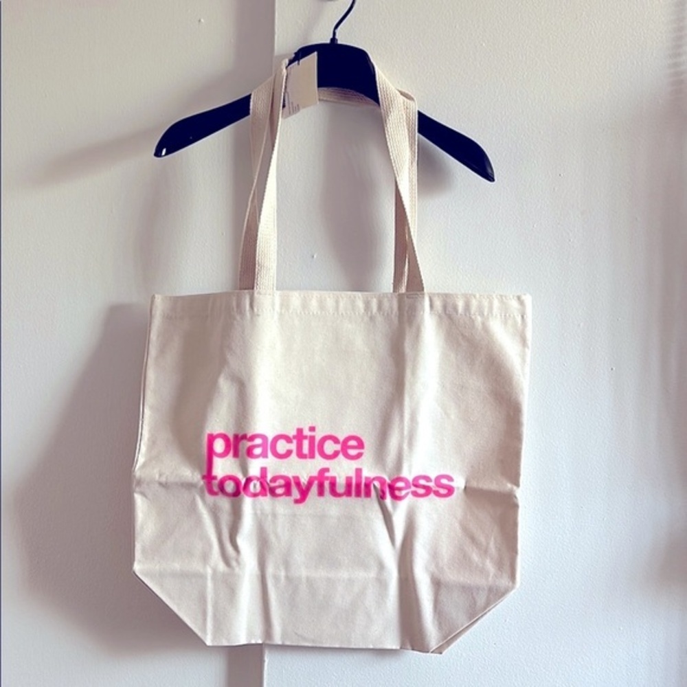 Big Tote Cream and Pink Wordings Tote Bag